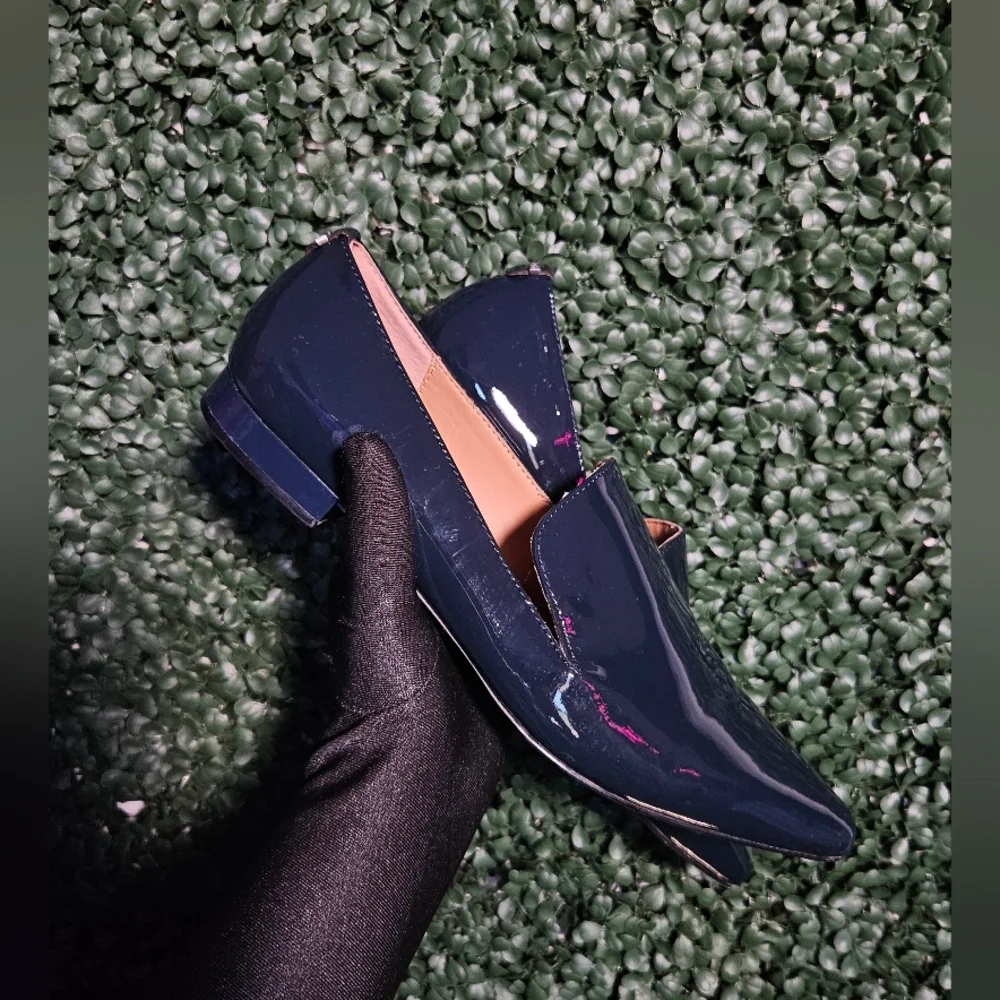 Calvin Klein Glossy Navy Loafers - Picture 3 of 6